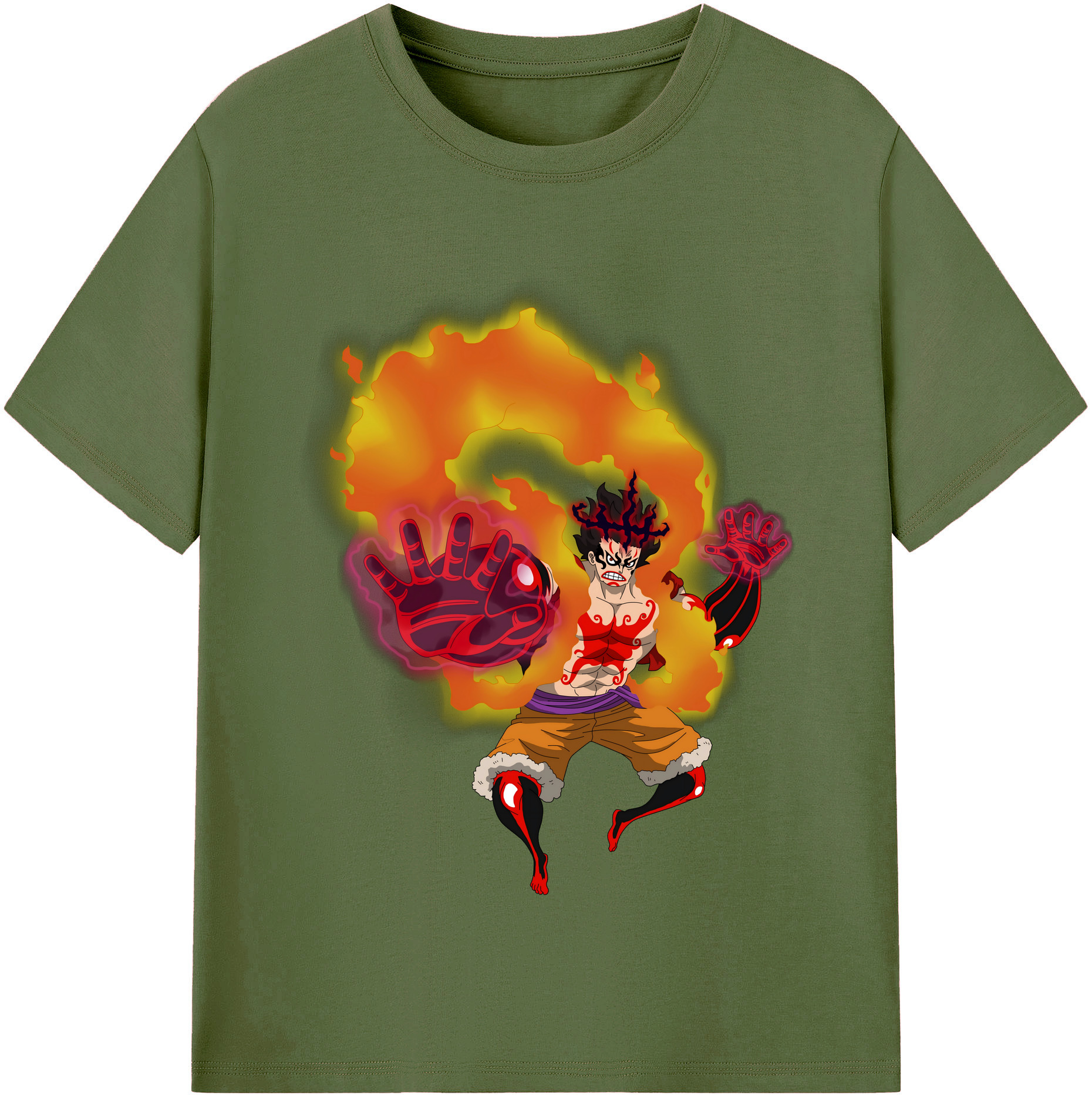 ワンピース モンキー・D・ルフィ ONE PIECE Monkey D. Luffy 綿100％半袖Tシャツ（フロントプリント）